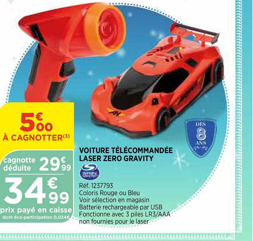 voiture télécommandée laser zero gravity