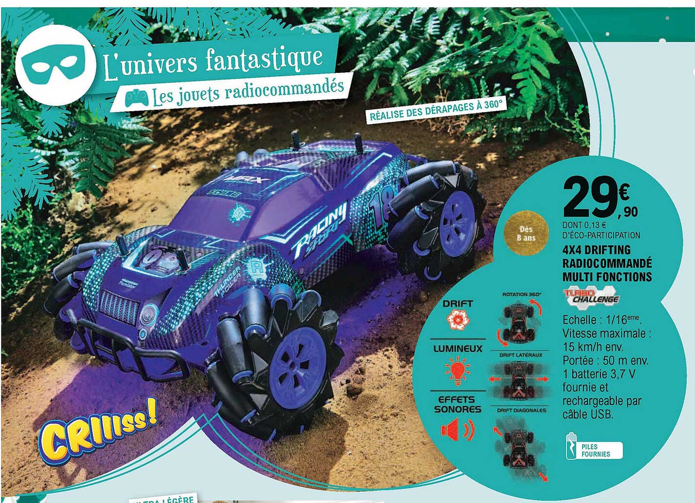 4x4 drifting radiocommandé multi fonctions