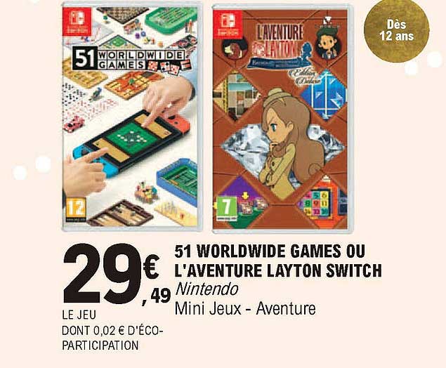 51 worldwide games ou l'aventure layton switch nintendo