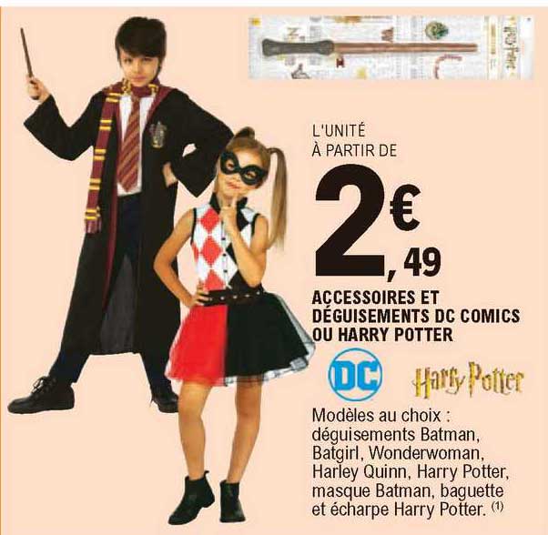 accessoires et déguisements dc comics ou harry potter