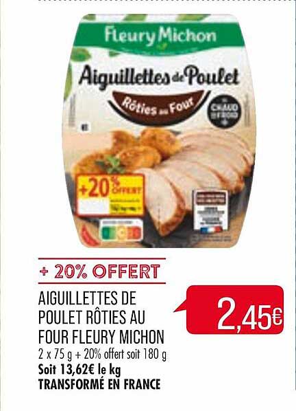 aiguillettes de poulet rôties au four fleury michon