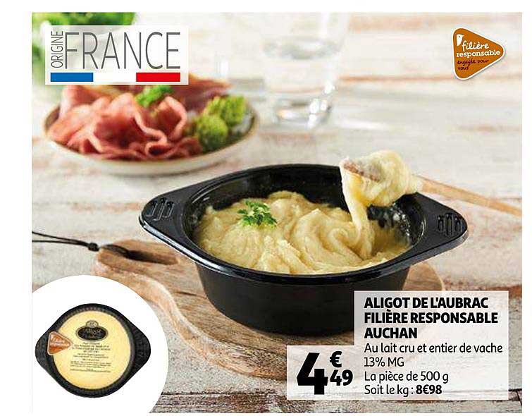 aligot de l'aubrac filière responsable auchan