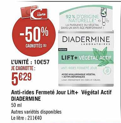 anti-rides fermeté jour lift+ végétal actif diadermine