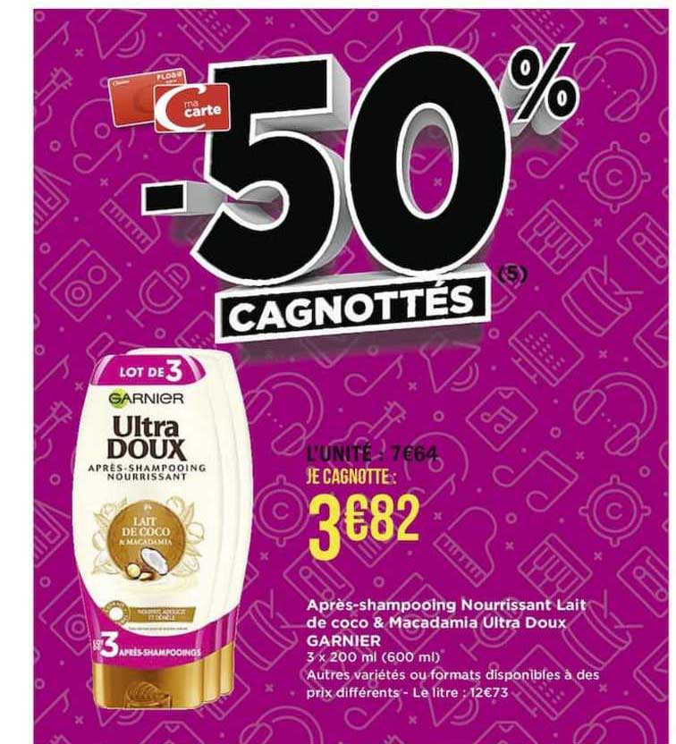 après-shampooing nourrissant lait de coco & macadamia ultra doux garnier