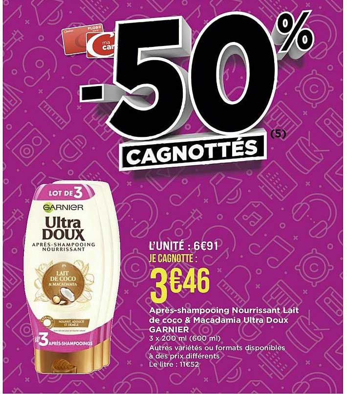après-shampooing nourrissant lait de coco & macadamia ultra doux garnier