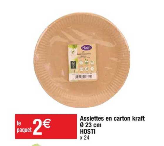 assiettes en carton kraft ø23 cm hosti