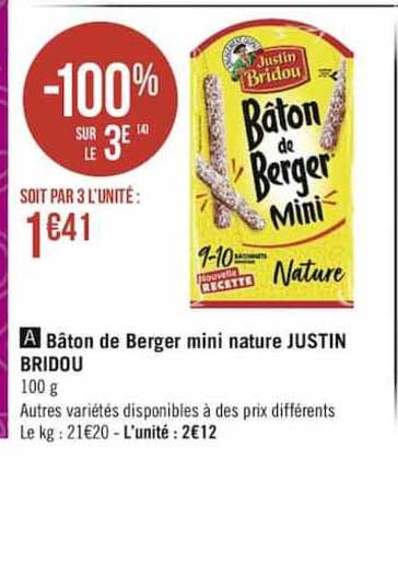 bâton de berger mini nature justin bridou