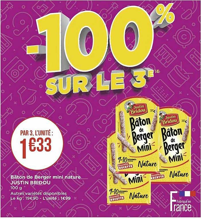 bâton de berger mini nature justin bridou