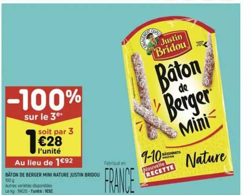 bâton de berger mini nature justin bridou