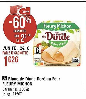 blanc de dinde doré au four fleury michon