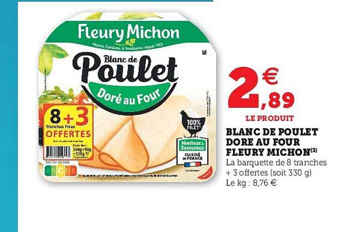 blanc de poulet doré au four fleury michon