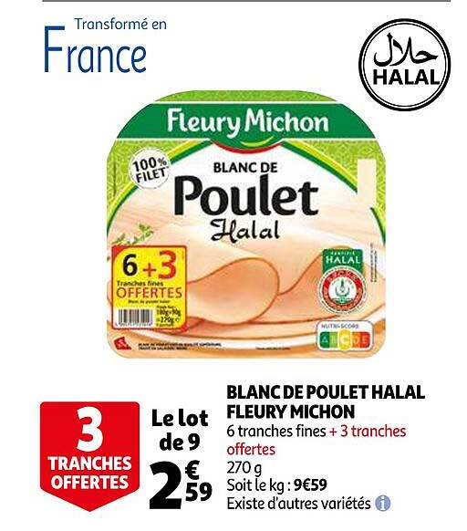 blanc de poulet halal fleury michon