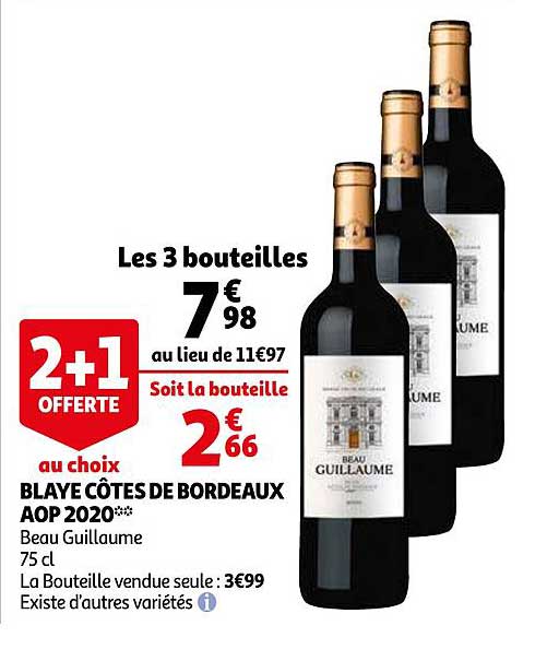 blaye côtes de bordeaux aop 2020 beau guillaume