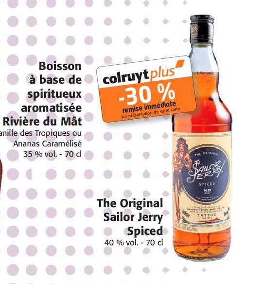boisson à base de spiritueux aromatisée rivière du mât, the original sailor jerry spiced