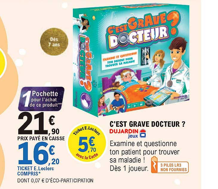 c'est grave docteur ? dujardin jeux