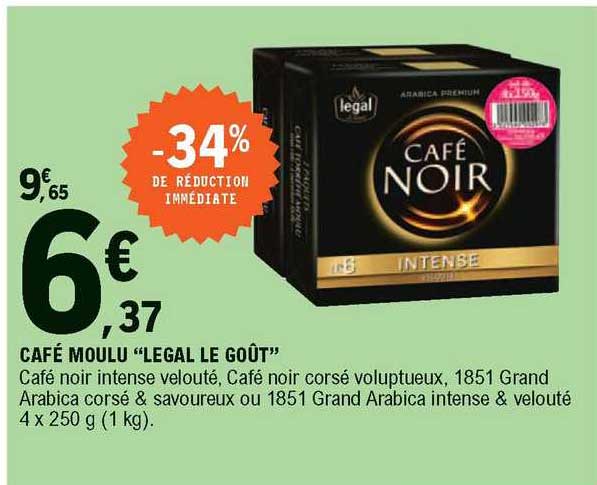 Café Moulu "legal Le Goût" -34% De Réduction Immédiate