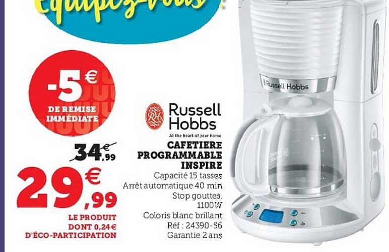 cafetière programmable inspire russell hobbs