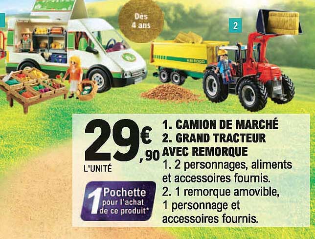 Camion De Marché, Grand Tracteur Avec Remorque