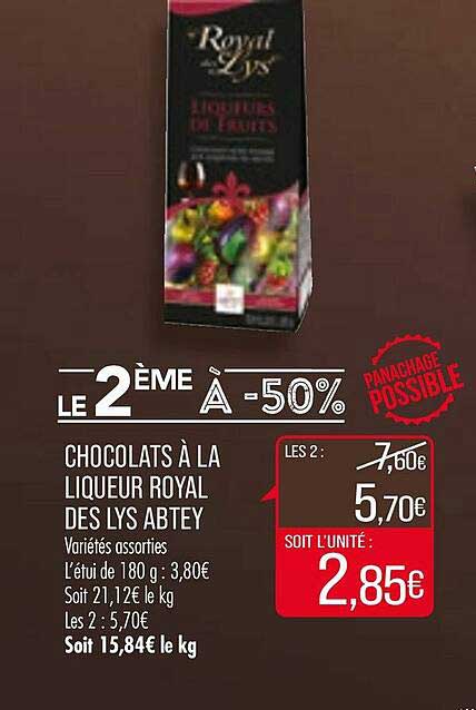 chocolats à la liqueur royal des lys abtey