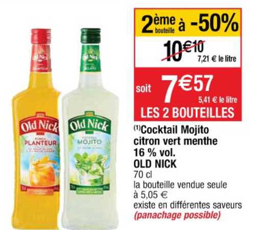 cocktail mojito citron vert menthe 16% vol. old nick