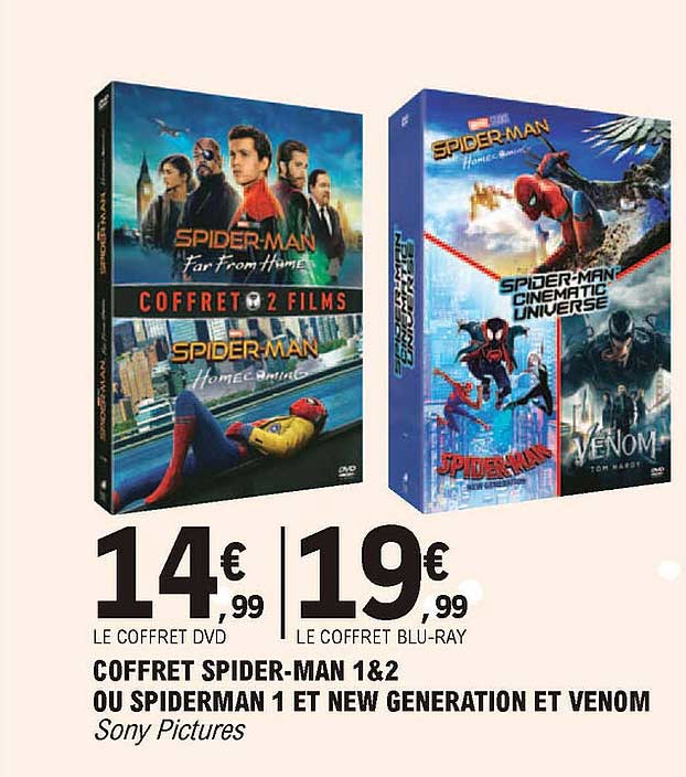 coffret spider-man 1&2 ou spiderman 1 et new generation et venom