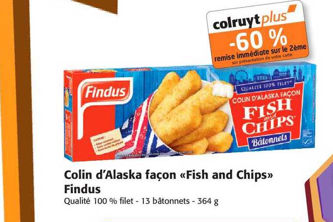 colin d'alaska façon «fish and chips» findus
