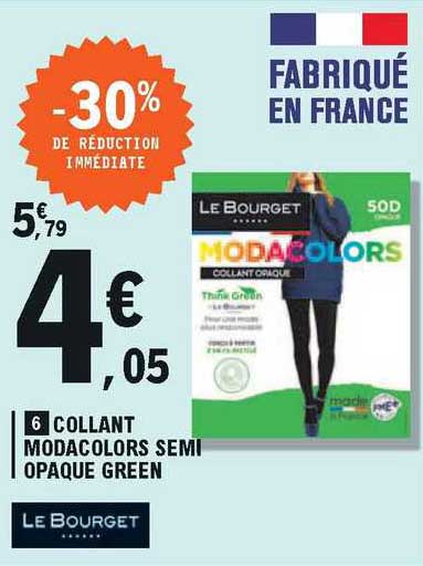 collant modacolors semi opaque green le bourget