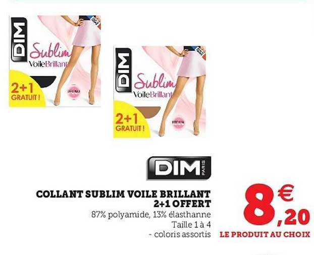 collant sublim voile brillant 2+1 offert dim