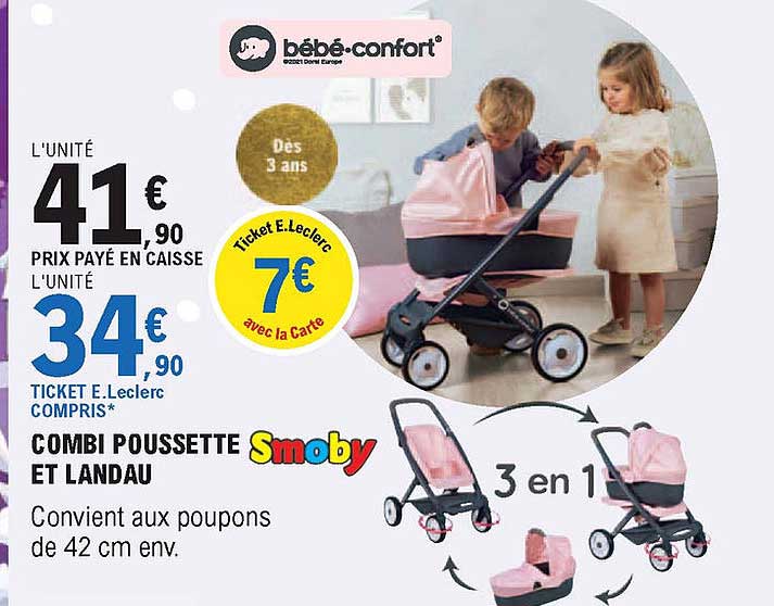 combi poussette et landau smoby
