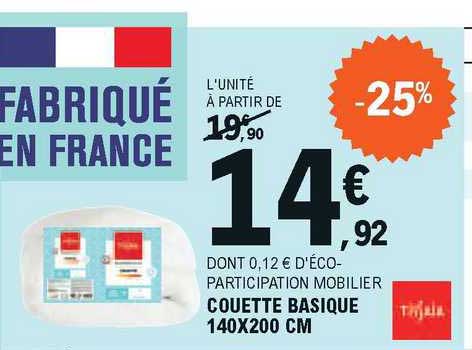 couette basique 140 x 200 cm tissaia