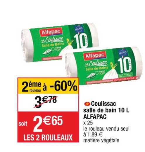 coulissac salle de bain 12l alfapac