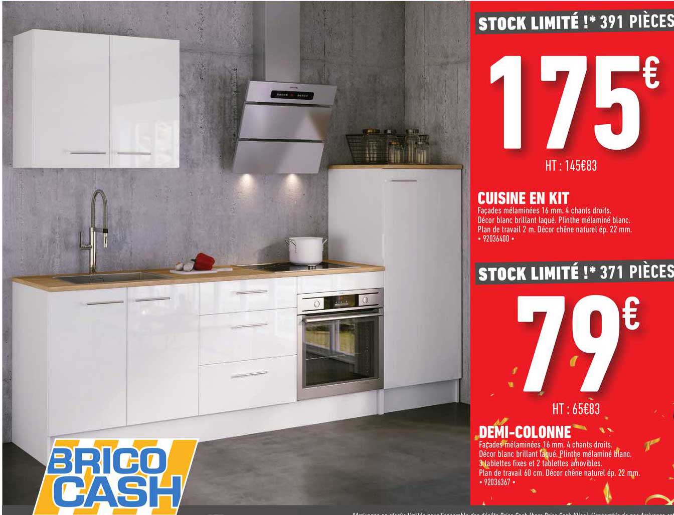 cuisine en kit, demi-colonne