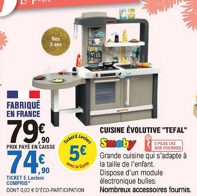 cuisine évolutive "tefal" smoby
