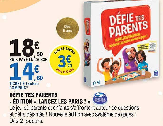 Défie Tes Parents - édition «lancez Les Paris ! »