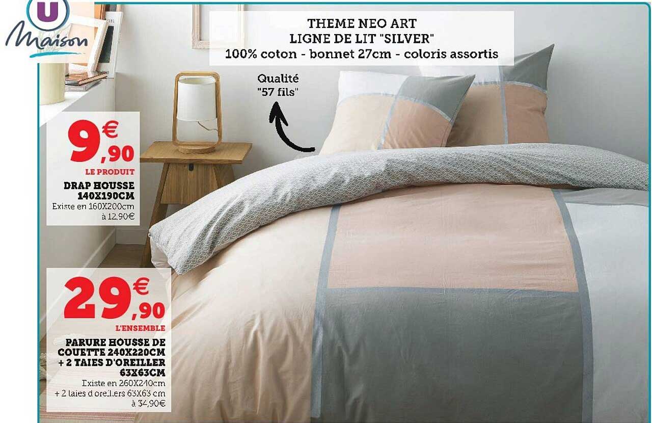 Drap Housse 140 X 190 Cm, Parure Housse De Couette 240 X 220 Cm + 2 Taies D'oreiller 63 X 63 Cm