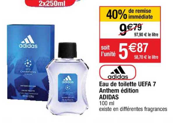 eau de toilette uefa 7 anthem édition adidas