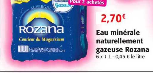 eau minérale naturellement gazeuse rozana
