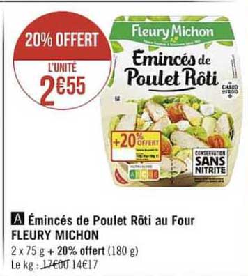 émincés De Poulet Rôti Au Four Fleury Michon