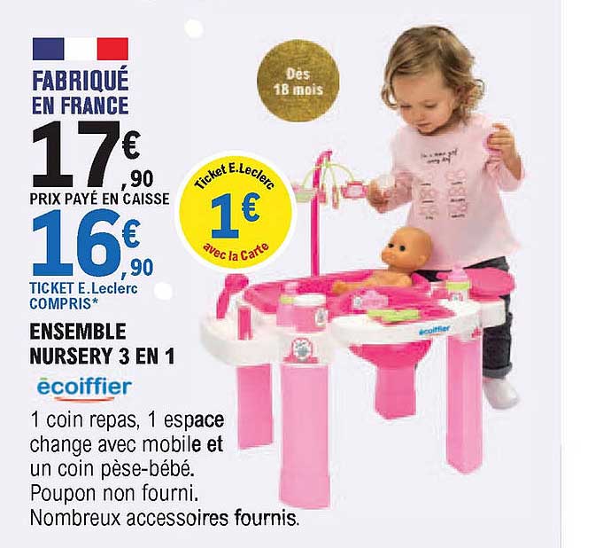 ensemble nursery 3 en 1 écoiffier