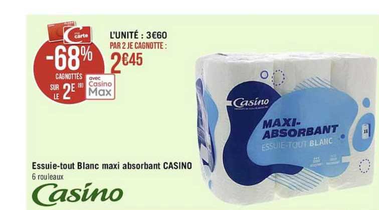 essuie-tout blanc maci absorbant casino