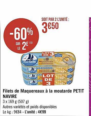 Filets De Maquereaux à La Moutarde Petit Navire