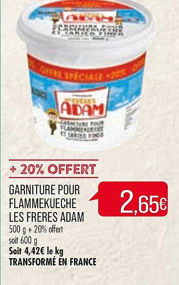 Garniture Pour Flammekueche Les Frères Adam