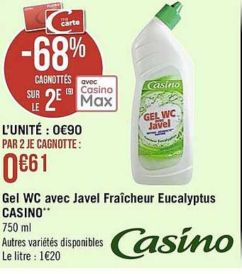 Gel Wc Avec Javel Fraîcheur Eucalyptus Casino
