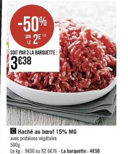 Haché Au Bœuf 15% Mg