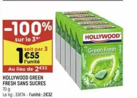 Hollywood Green Fresh Sans Sucres