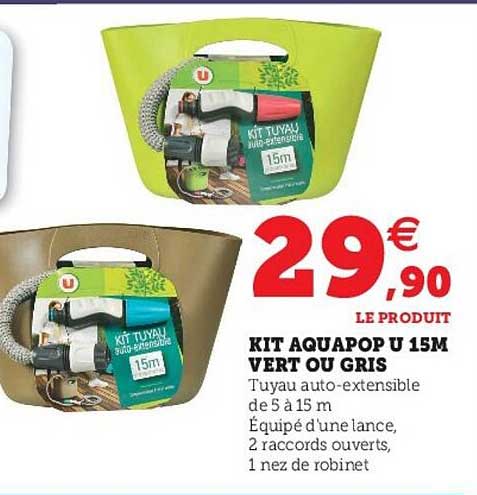 Kit Aquapop U 15m Vert Ou Gris