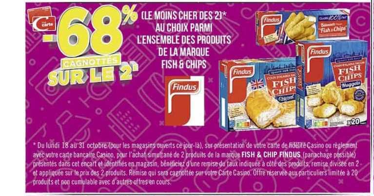 l'ensemble des produits de la marque fish & chips