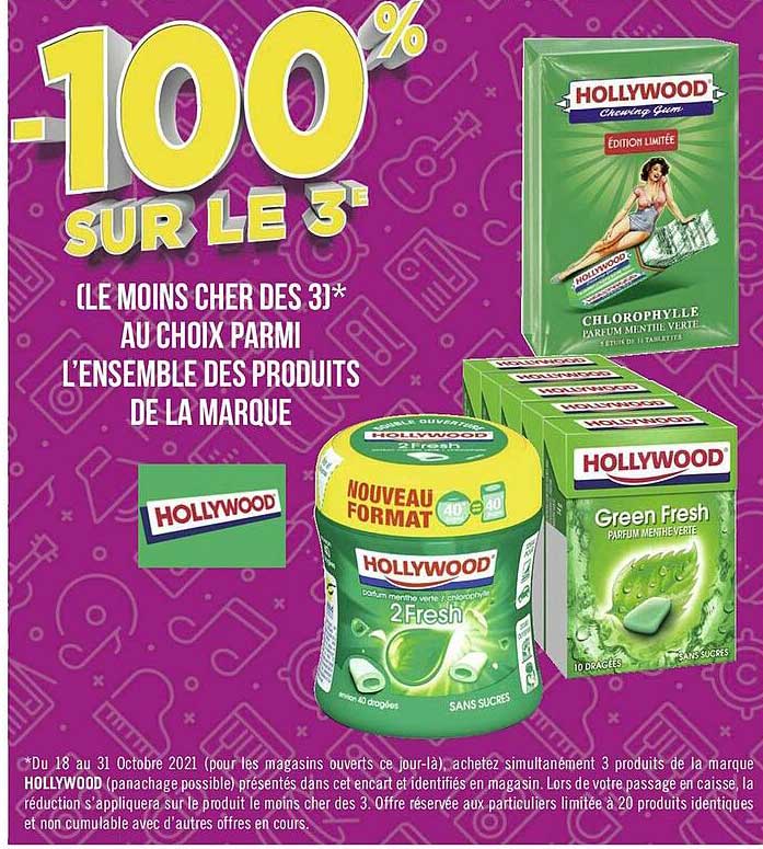 l'ensemble des produits de la marque hollywood