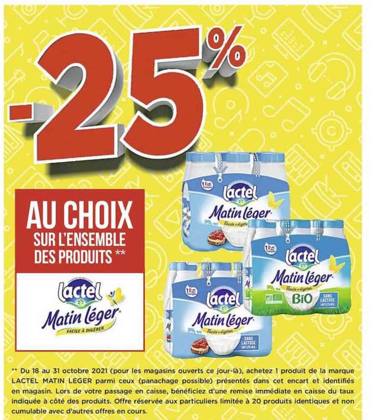 l'ensemble des produits lactel matin léger