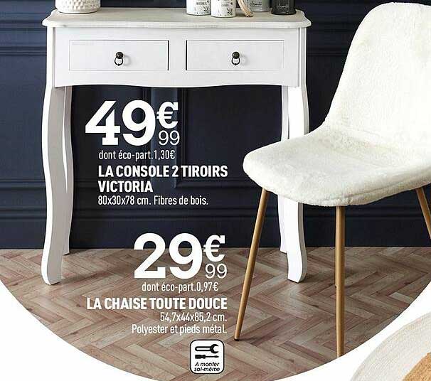 la console 2 tiroirs victoria, la chaise toute douce